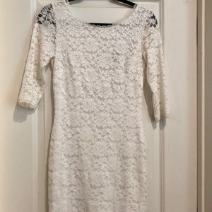 Fitted White Lace Dress